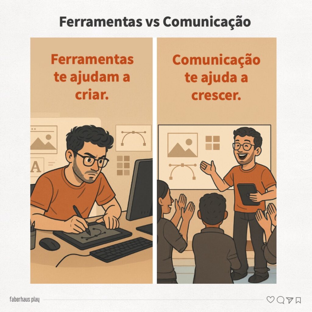 Dominar ferramentas e comunicação Fazer versus crescer