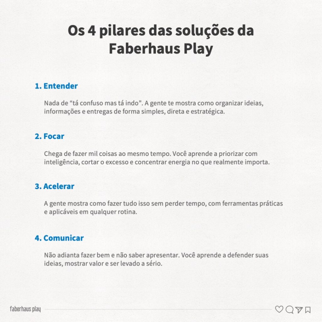 Produtividade sustentável 11 - Pilares das soluções Faberhaus Play A