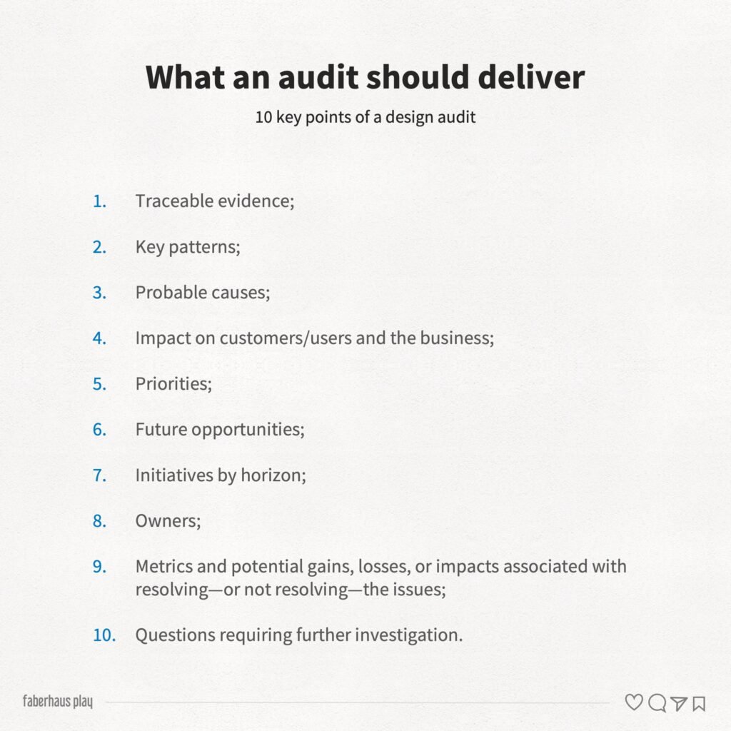 Design Audit 6 - What a design audit should deliver